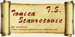 Tomica Stavretović vizit kartica